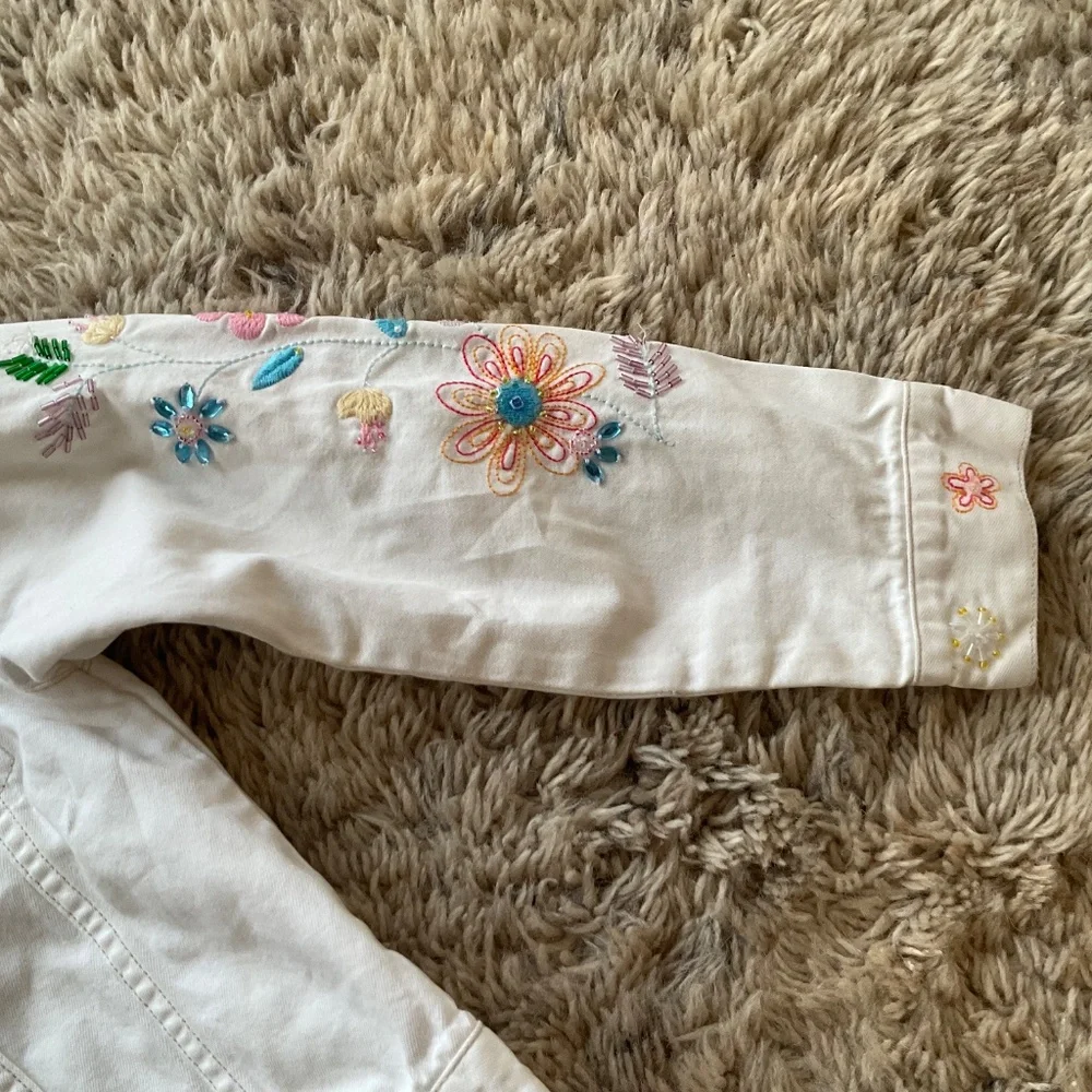 Kids Embroidered and Beaded Jean Jacket - Picture 5 of 7